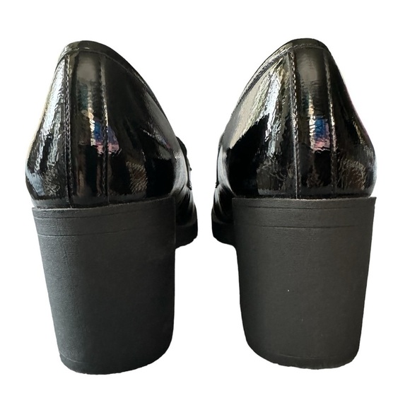 LIMELIGHT WOMEN’S KENDALL Platform LOAFER Black Patent with Gold Chain Size 10 - Picture 3 of 11